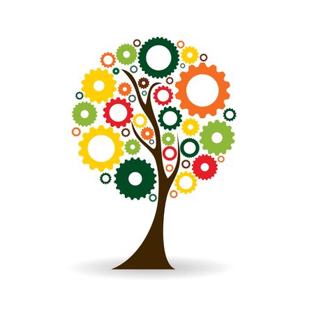 Gear Icon Tree Sign Vector Illustration EPS10のイラスト素材