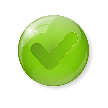 Green Check Mark Icon Button Vector Illustrationのイラスト素材