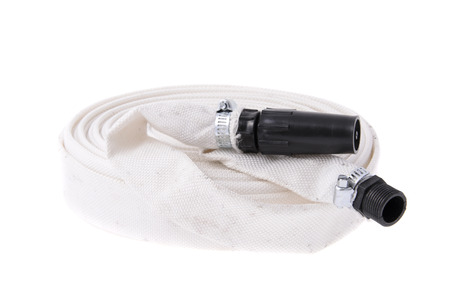 White Fire Hose Isolatedの写真素材