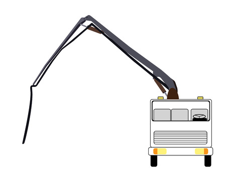 Machine Concrete Pump. Vector Illustration.のイラスト素材