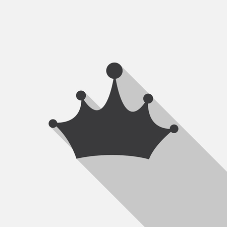 Crown Icon with Long Shadow Illustrationのイラスト素材