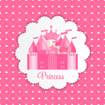Princess  Background with Castle Vector Illustrationのイラスト素材