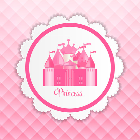 Princess  Background with Castle Vector Illustrationのイラスト素材
