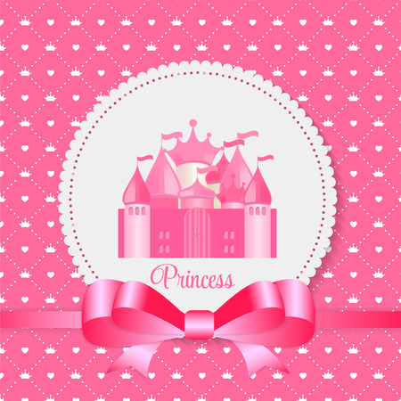 Princess  Background with Castle Vector Illustrationのイラスト素材