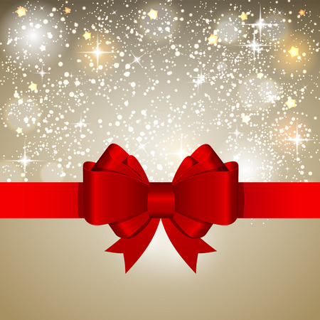 Abstract Glossy Star Background with Bow and Ribbon Vector Illusのイラスト素材