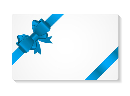 Gift Card with Bow and Ribbon Vector Illustration Gift Card with Bow and Ribbon Vector Illustration
