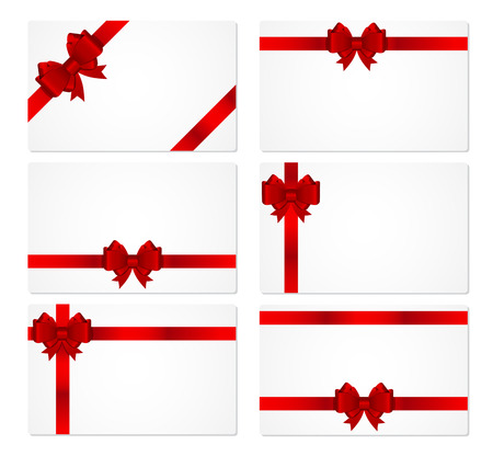 Gift Card with Bow and Ribbon Vector Illustrationのイラスト素材