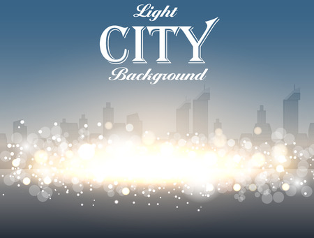 Light City Background Vector Illustrationのイラスト素材
