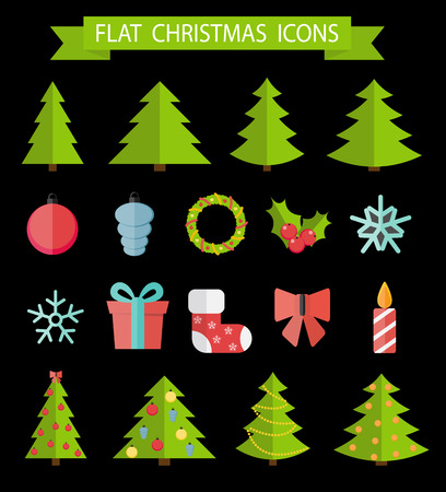 Christmas Flat Icon Set Vector Illustration EPS10のイラスト素材