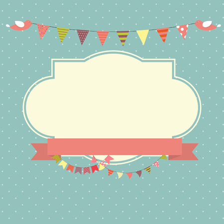 Retro Vintage Background with Frame Template Vector Illustration EPS10のイラスト素材