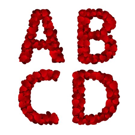 Valentine Day Alphabet of Hearts Vector Illustration EPS10のイラスト素材