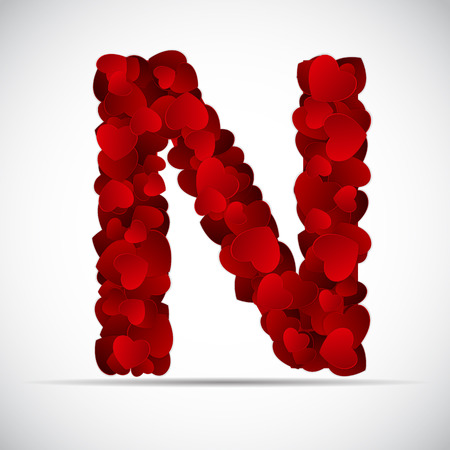 Valentine Day Alphabet of Hearts Vector Illustration のイラスト素材