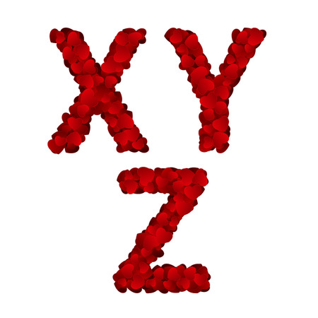 Valentine Day Alphabet of Hearts Vector Illustration のイラスト素材