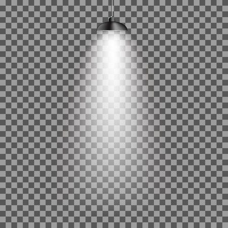 Bright with Lighting Spotlights Lamp with Transparent Effects on a Plaid Dark Background. . Empty Space for Your Text or Object. EPS10のイラスト素材