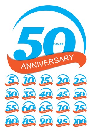 Template Logo Anniversary Set Vector Illustration EPS10のイラスト素材