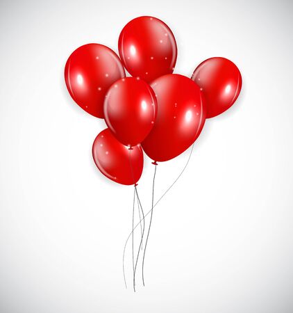 Set of Red Balloons, Vector Illustration. EPS10のイラスト素材