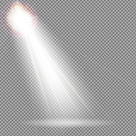 Bright with Lighting Spotlights Lamp with Transparent Effects on a Plaid Dark Background. . Empty Space for Your Text or Object. EPS10のイラスト素材