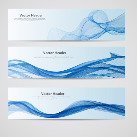 Abstract Colored Wave Header Background. Vector Illustration. EPS10のイラスト素材