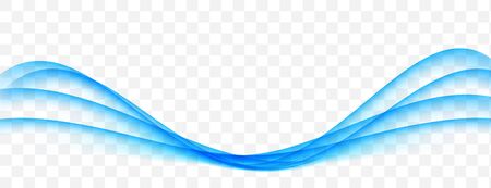 Abstract Blue Wave on Transparent  Background. Vector Illustration. EPS10のイラスト素材