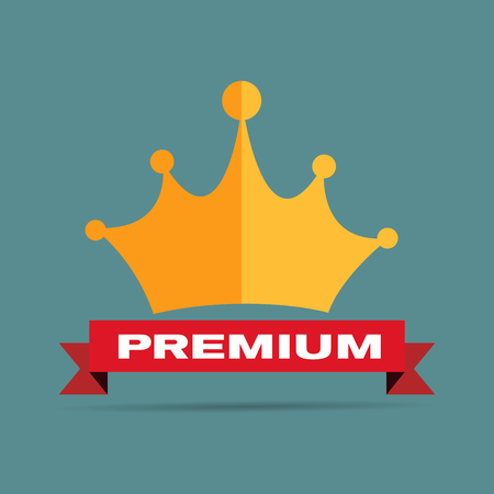 Gold Flat Design Crown Vector Illustration EPS10のイラスト素材