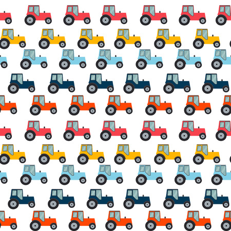 Ftat Tractor Seamless Pattern Background Vector Illustrationのイラスト素材