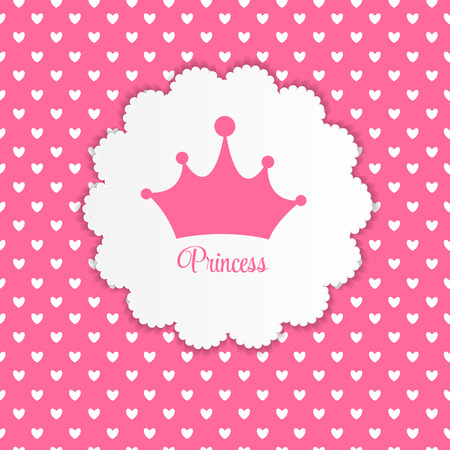 Princess Background with Crown Vector Illustrationのイラスト素材
