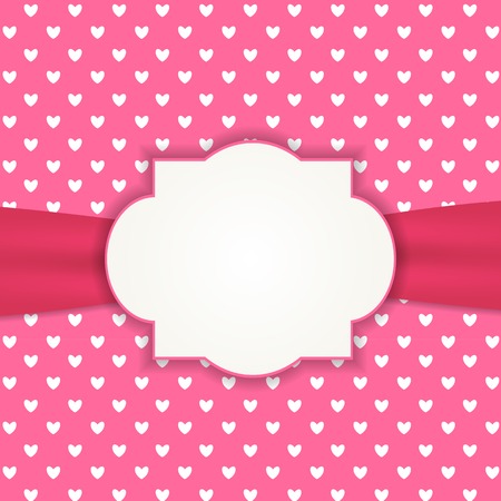Heart Background with Frame Vector Illustrationのイラスト素材