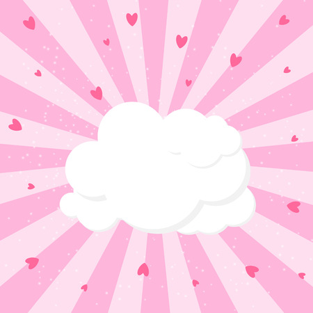 Cloud and Heart Background Vector Illustrationのイラスト素材
