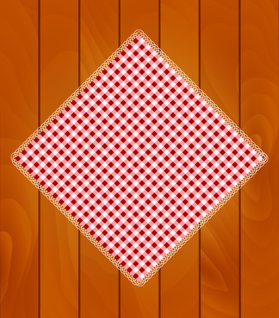 Kitchen Napkin on Wooden Boards Background Vector Illustration EPS10のイラスト素材