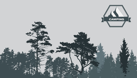 Image of Nature. Tree Silhouette. Vector Illustration EPS10のイラスト素材