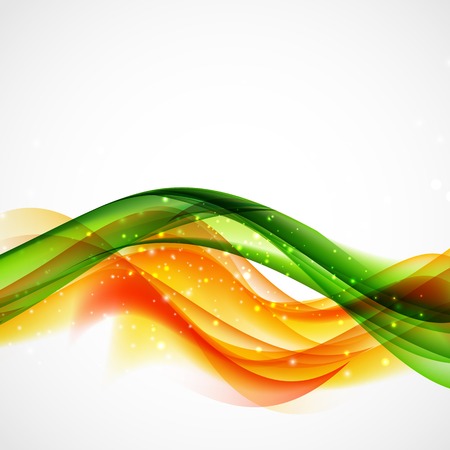 Abstract Green and Orange Wave on White Background.のイラスト素材
