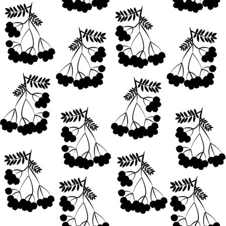 Seamless pattern background with rowanberrys and leafs.のイラスト素材