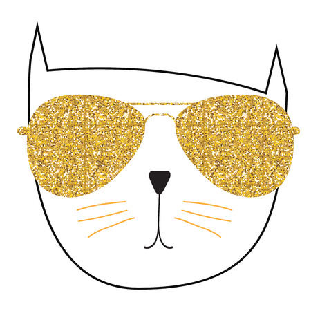 Cute Hand drawn Cat Vector Illustrationのイラスト素材