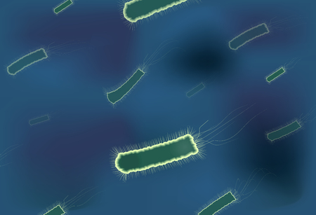 Viruses on Blue Background. Vector Illustration.のイラスト素材