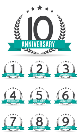 Big Collection Set of Template Anniversary Vector Illustrationのイラスト素材