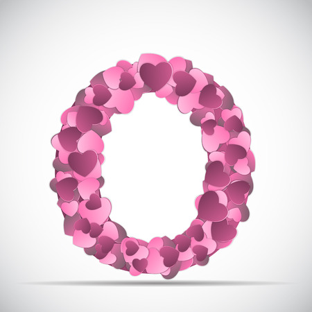 Valentine s Day Alphabet of Hearts Vector Illustrationのイラスト素材