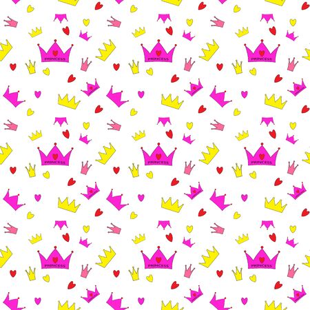Princess Seamless Pattern Background Vector Illustration.のイラスト素材