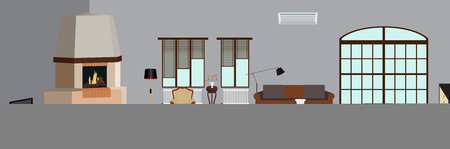 The room furnished with furniture. Modern Flat style Vector Illuのイラスト素材