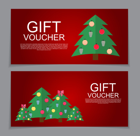 Gift Voucher Template for Christmas and New Year Discount Couponのイラスト素材