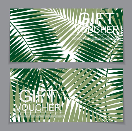 Gift Voucher Template for Summer Natural Background. Discount Coのイラスト素材