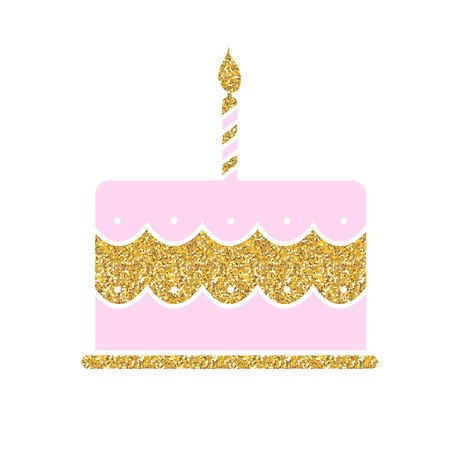 Birthday Cake Flat Web Icon Vector Illustration