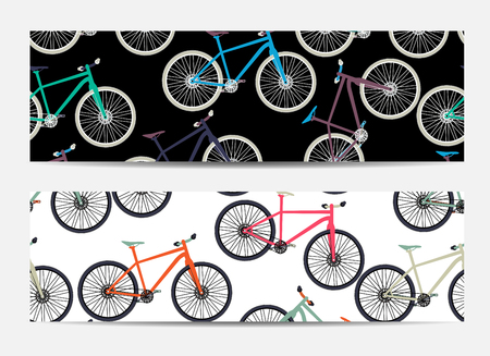 Gift Voucher Template with Bicycles in the background. Vector Ilのイラスト素材