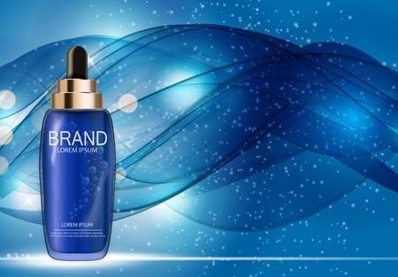 Oil Essence Hydrating Concentrate Bottle Template for Ads or Magのイラスト素材