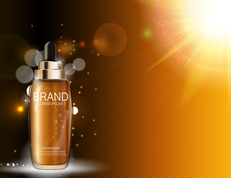 Oil Essence Hydrating Concentrate Bottle Template for Ads or Magのイラスト素材