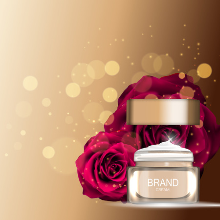 Face Cream Bottle Tube Template for Ads or Magazine Background. 3D Realistic Vector Iillustration. EPS10のイラスト素材
