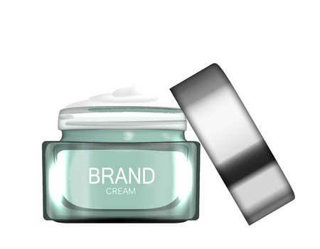 Face Cream Bottle Tube Template for Ads or Magazine Background.のイラスト素材