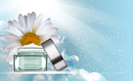 Face Cream Bottle Tube Template for Ads or Magazine Background.のイラスト素材