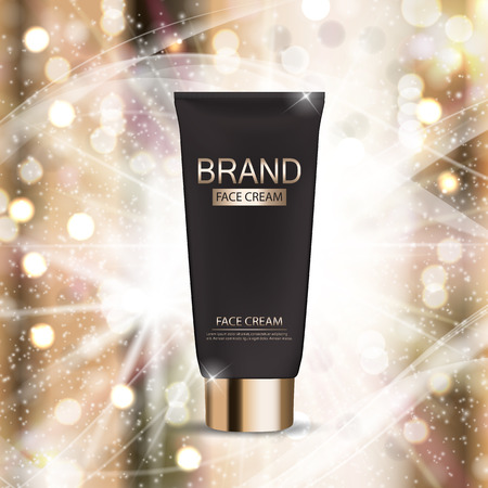 Face Cream Bottle Tube Template for Ads or Magazine Background.のイラスト素材