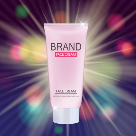 Face Cream Bottle Tube Template for Ads or Magazine Background.のイラスト素材