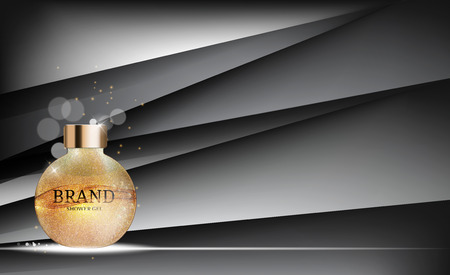 Shower Gel Bottle Template for Ads or Magazine Background. 3D Reのイラスト素材
